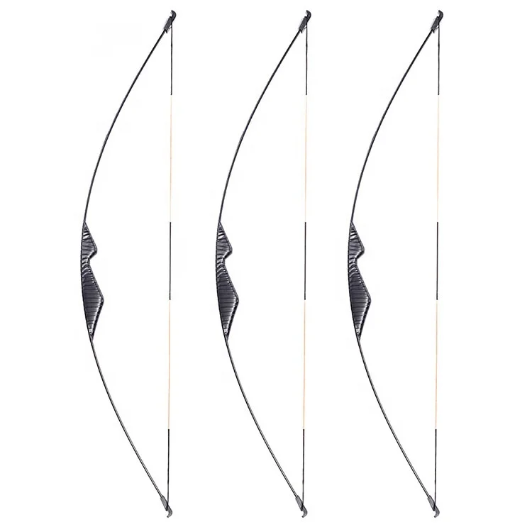 

Archery Practice Hunting Bow and Arrow Black 30 Or 40 lbs One Piece Fiberglass Riser Recurve Bow Longbow