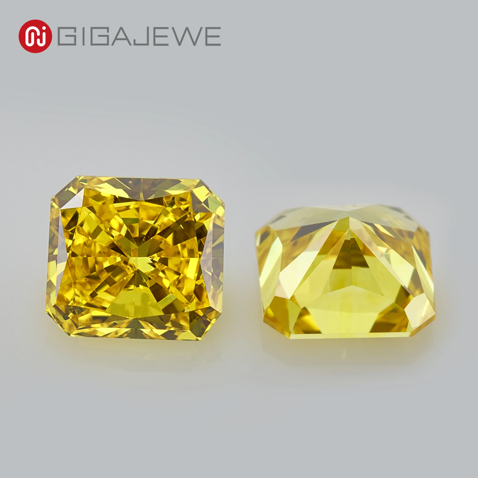 

GIGAJEWE 1.417CT Yellow Color Radiant Cut Lab Grown HPHT CVD synthetic diamond for jewelry making, Pink