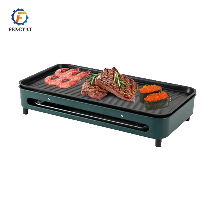 

Home Tabletop Temperature Adjustable Bbq Electric Barbecue Grill, Black green