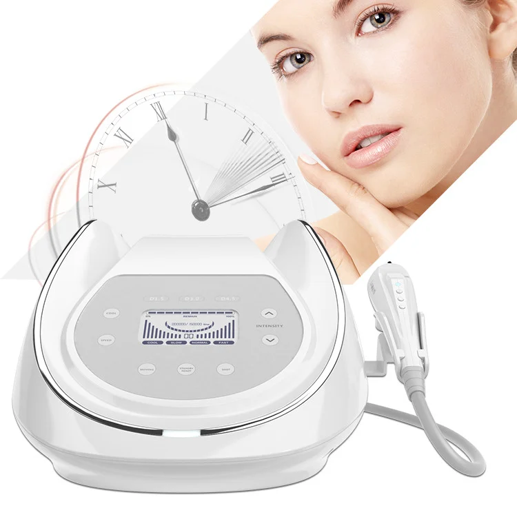 

Portable beauty instrument mini hifu rf V max radar face lifting function anti aging wrinkle removal machine with 3 cartridges, Sliver