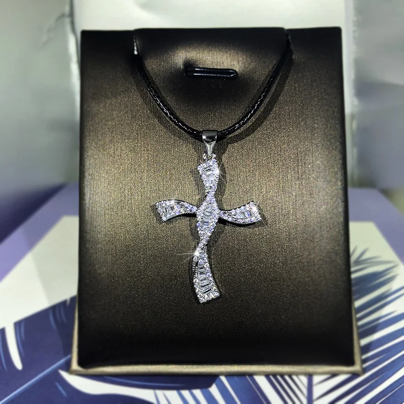 

Luxury Cross X Shape Full Paved pendants Elegant Simple Female Jewelry pendant gifts Shiny Bridal Jewelry, Picture shows