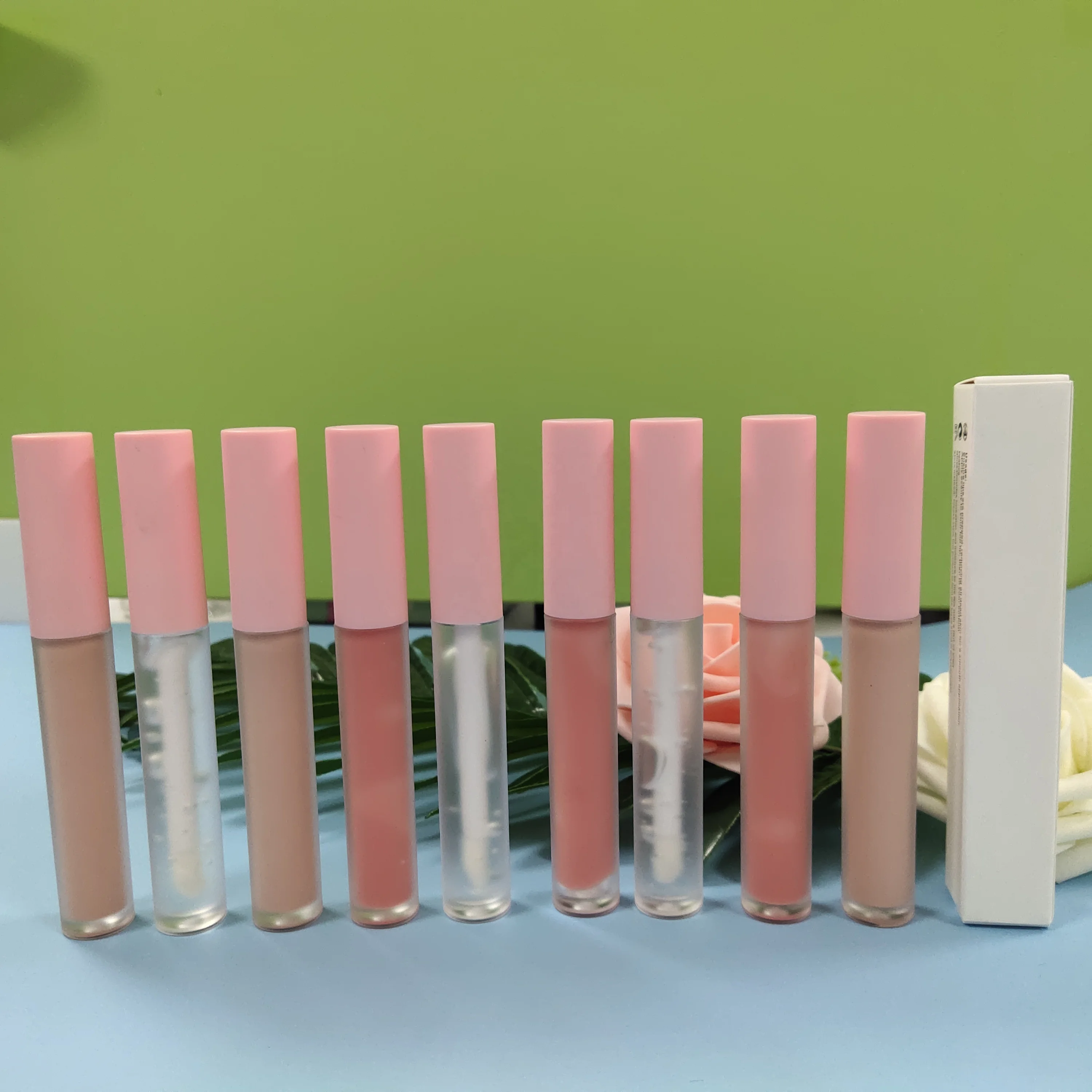 

Custom Private Label Lip Gloss Cosmetics Pink Tube Lipgloss Glossy Matte Lipgloss, 122 colors