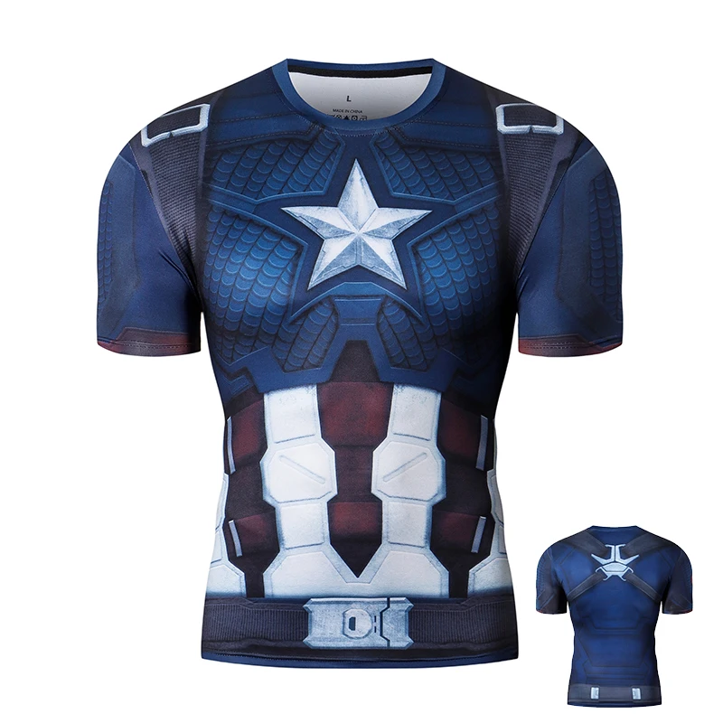 

Avengers Spiderman 3D Printed T shirts Men Custom Printed Compression Shirts Iron Man Cosplay Short Sleeve Marvel Tops