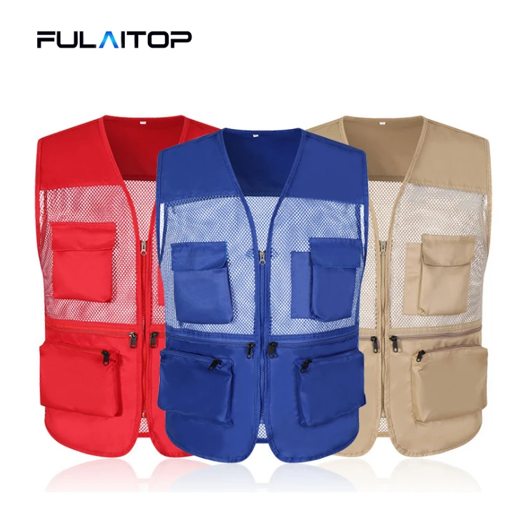 

Outdoor sport breathable oem simple grey mesh mens fishing vest with mesh sleeveless jackets summer