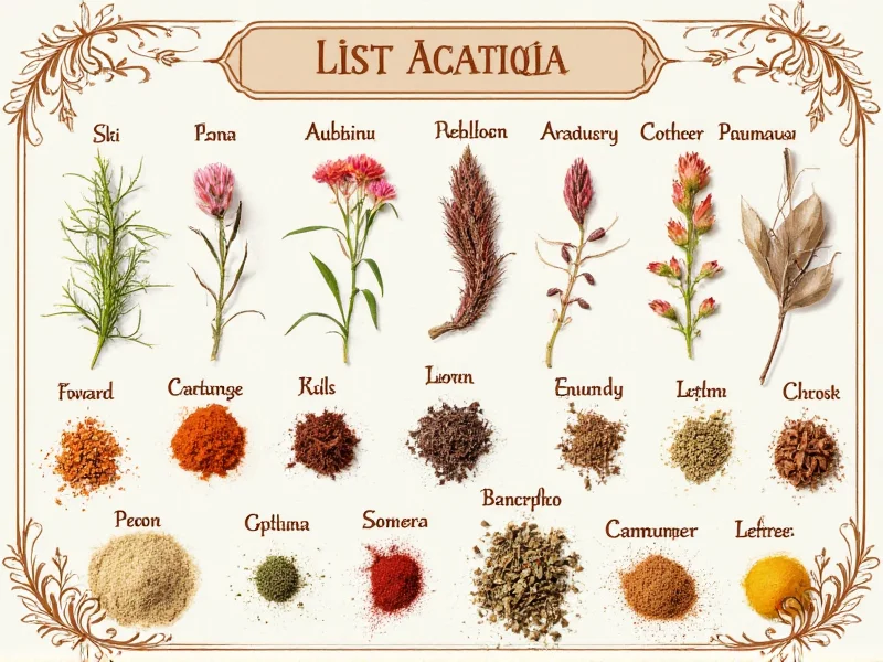 Alphabetical Spice List: Complete A-Z Reference