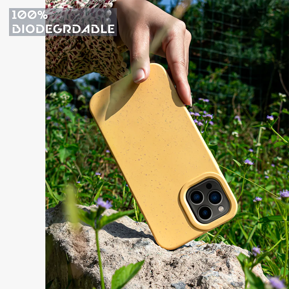 

Shine-E Eco Friendly Smart Phone Cases Biodegradable Mobile Phone Accessories For iPhone 13 Pro Max, Purple, pink, black, yellow, green, blue, white