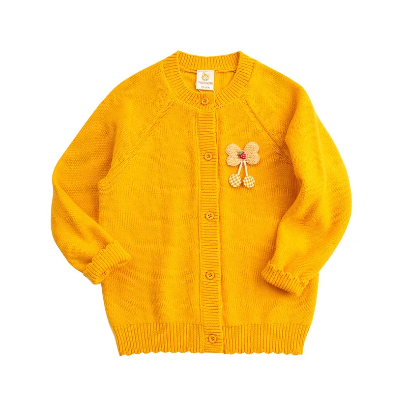 

Girls Knitted Cardigan Spring New Children's Sweater Cotton Cardigan Foreign Style Europe America Small Medium Children's Wear
