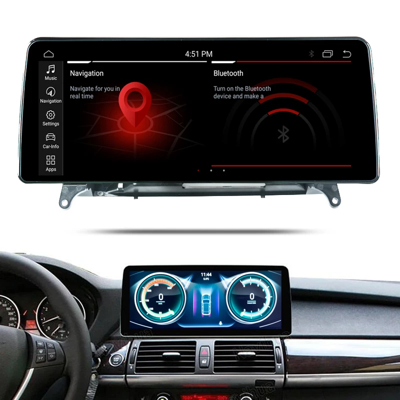 

KANOR 12.3" 1920*720 car gps navigation with 8core 4+64g for bmw x5 e70 x6 e71 multimedia android