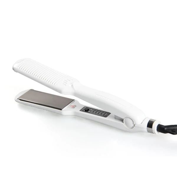 China Private Label Electric Brush Tourmaline Titanium Ceramic Steampod Flat Iron Professional Steam Hair Straightener