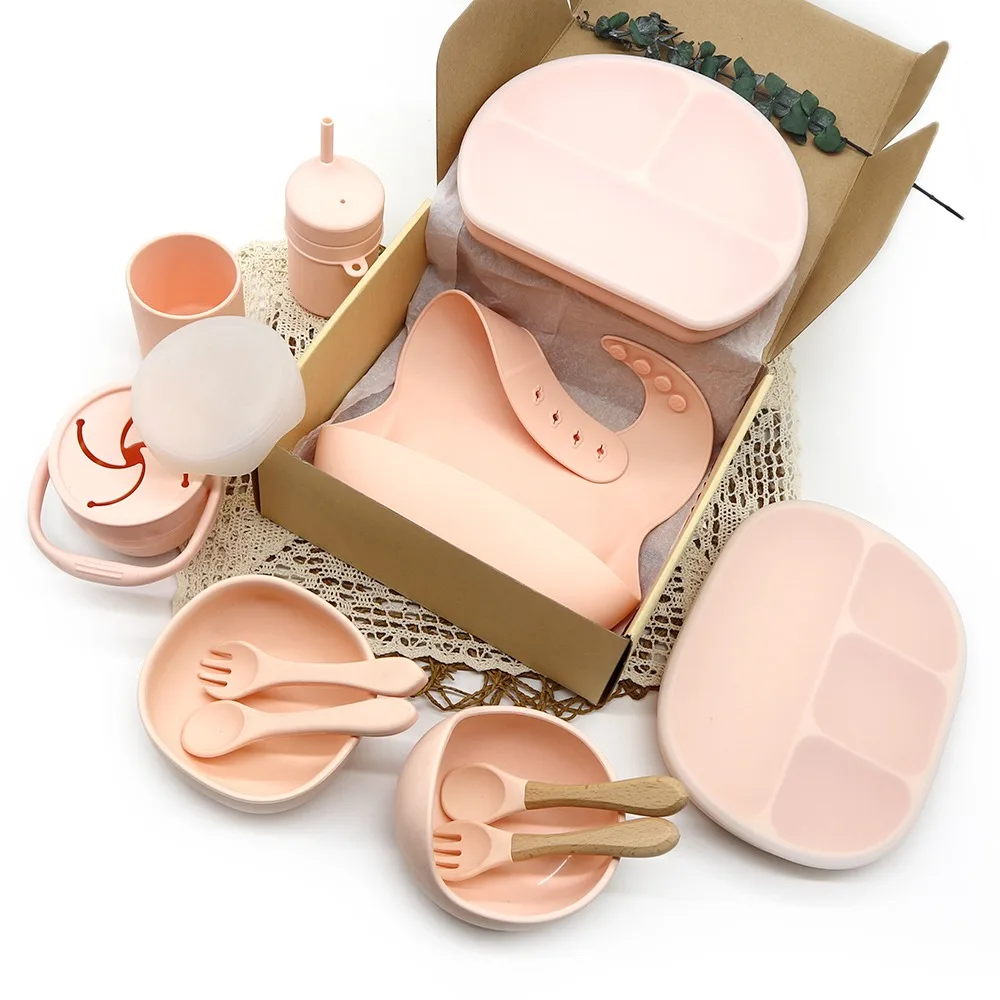 

Amazon Top Seller Waterproof Baby Bibs Custom Plain Colors Organic Silicone Baby Bib Set, 10 colors stock & pantone oem
