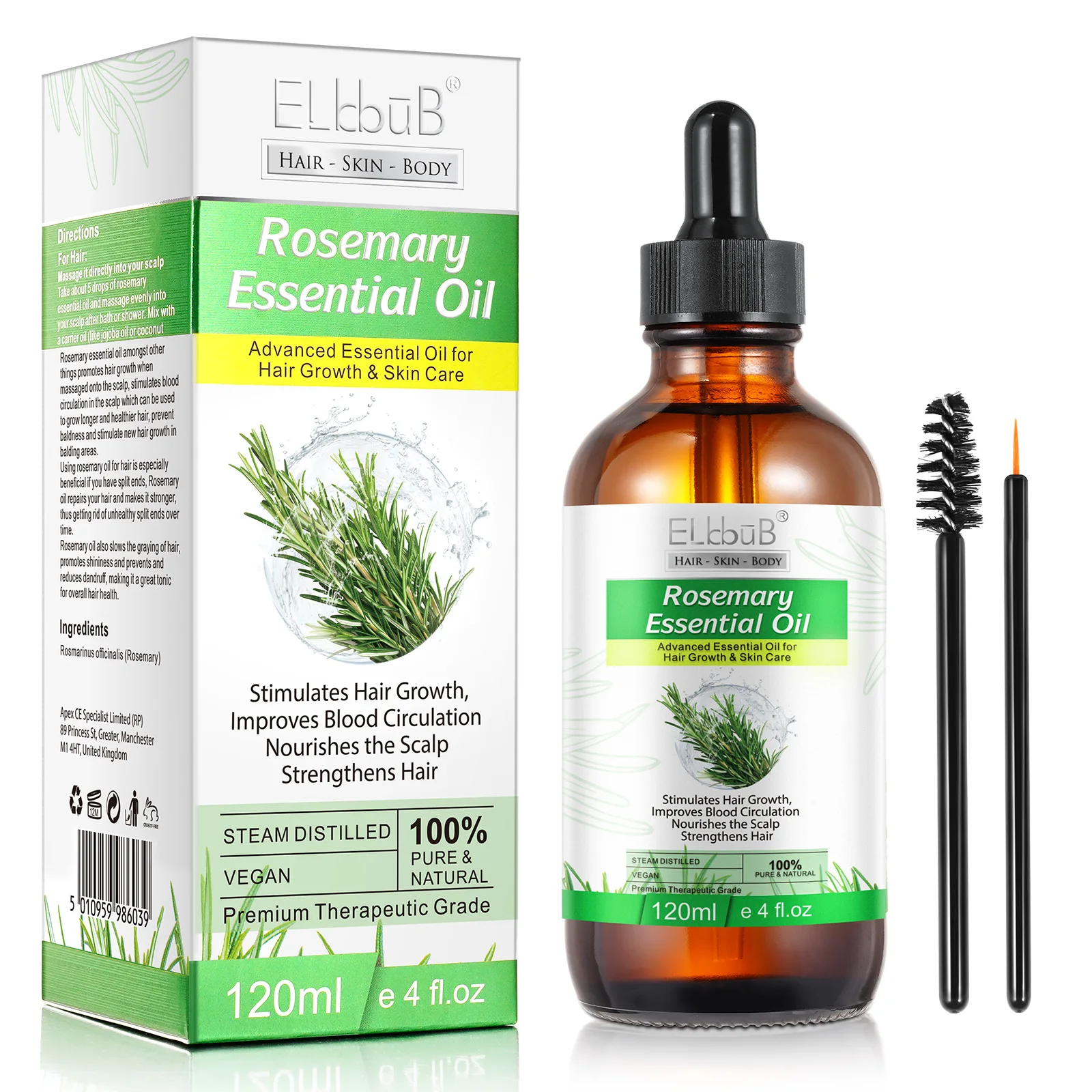 

ELBBUB private label wholesale skin care natural steam distillation rosemary essential oilrosemary oil for hair growth