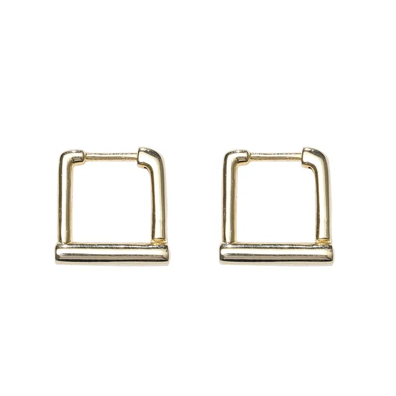 

E1822 Minimalist 18K Gold Jewellery Earrings Geometry 925 Sterling Silver Hoop Earrings For Women