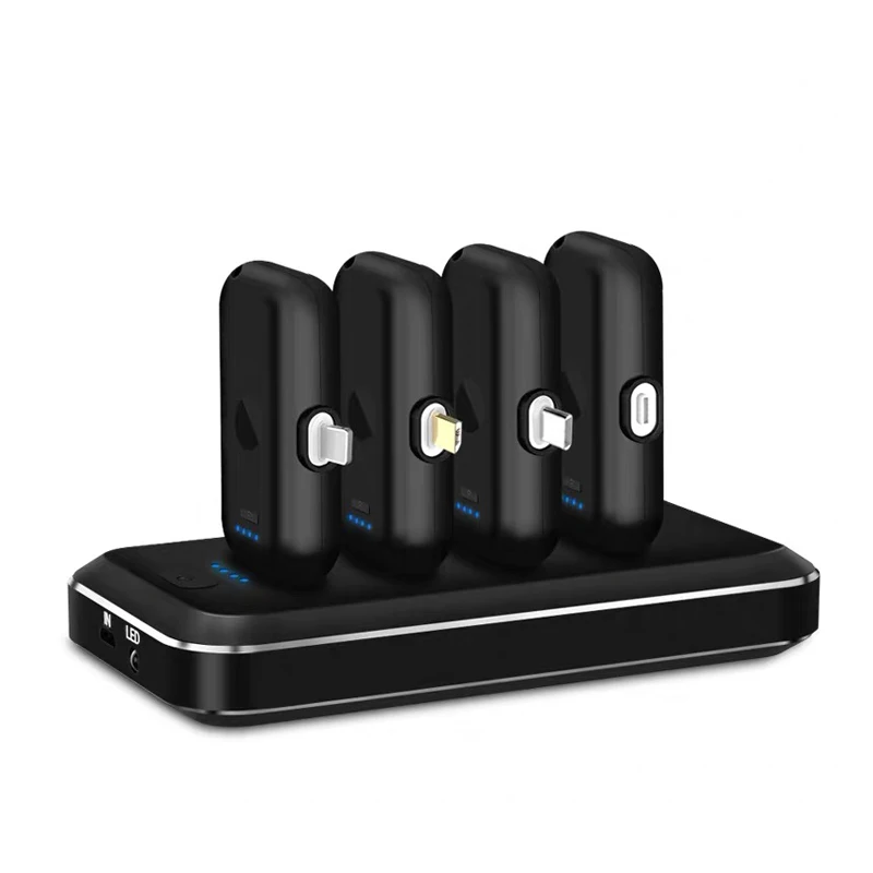 

5 in 1 Assembly 8000mAh magnetic Mini Portable Charger Power Bank Battery Magnetic Charger Mobile Consumer Electronics Powerbank, Black, white