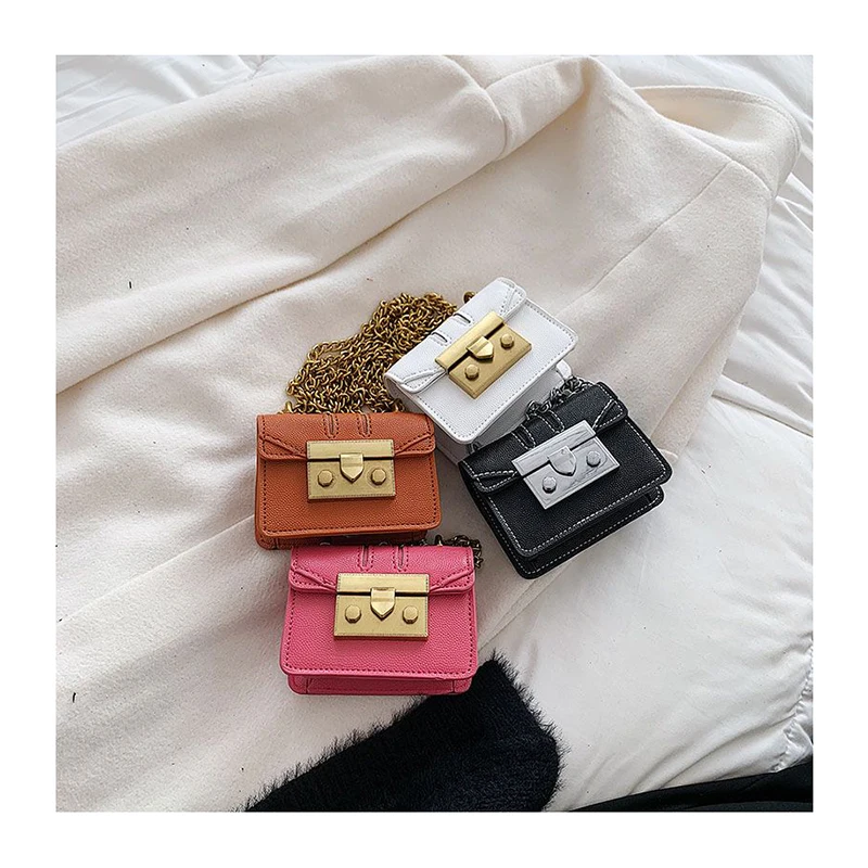 

Mini Chic Lock Messenger Bags For Women Fashion Wild Shoulder Female Small Square Bags Ladies Tiny Chain Crossbody Bags Bolsas