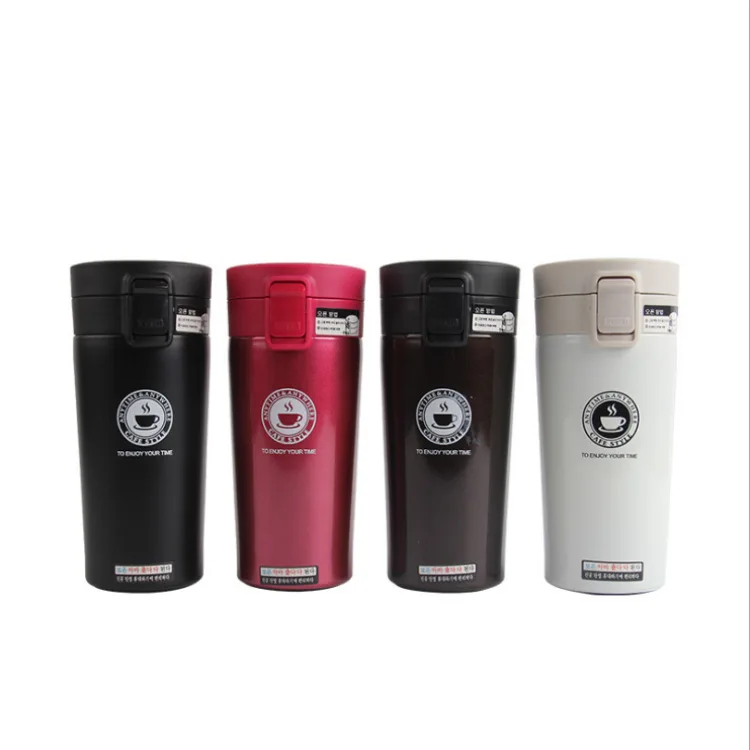 

380ml Best Seller DoubleWall Vacuum Custom Stainless Steel Thermoses Travel Mug With Bouncing Lid Coffee Cup, Based pantone color number