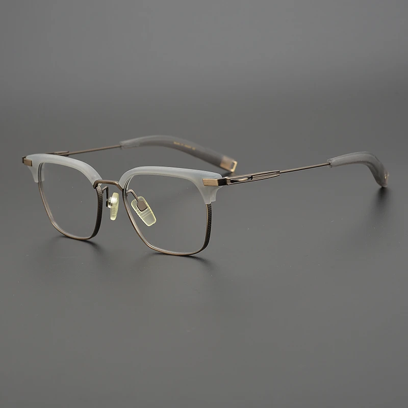 

Shenzhen factory spot glasses pure titanium plate frame glasses frame anti-blue myopia glasses, 3 colors