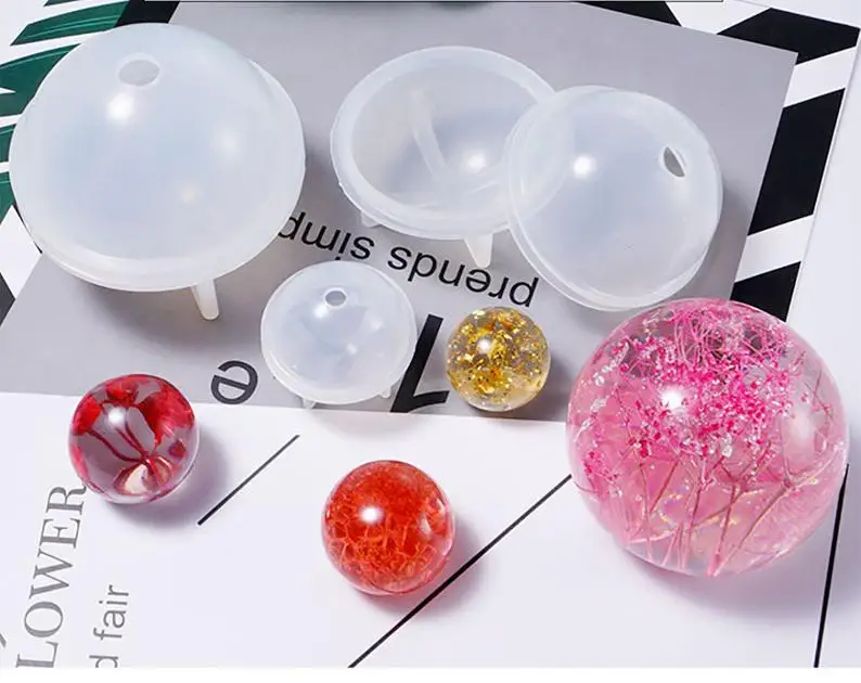

Transparent silicone MOLD Clear resin MOLD sphere Ball silicon mould for resin molds for Jewellery DIY