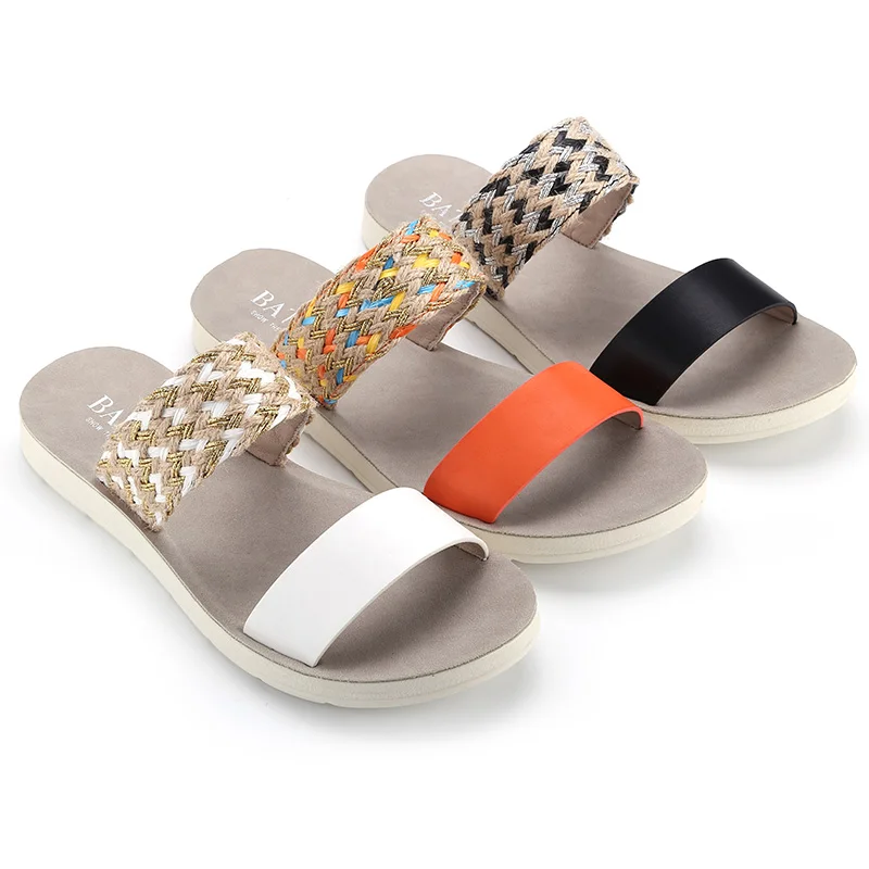 

Colored Twine Traided Simplicity Fashion Flip Flops Women Slippers Shoes, Picture