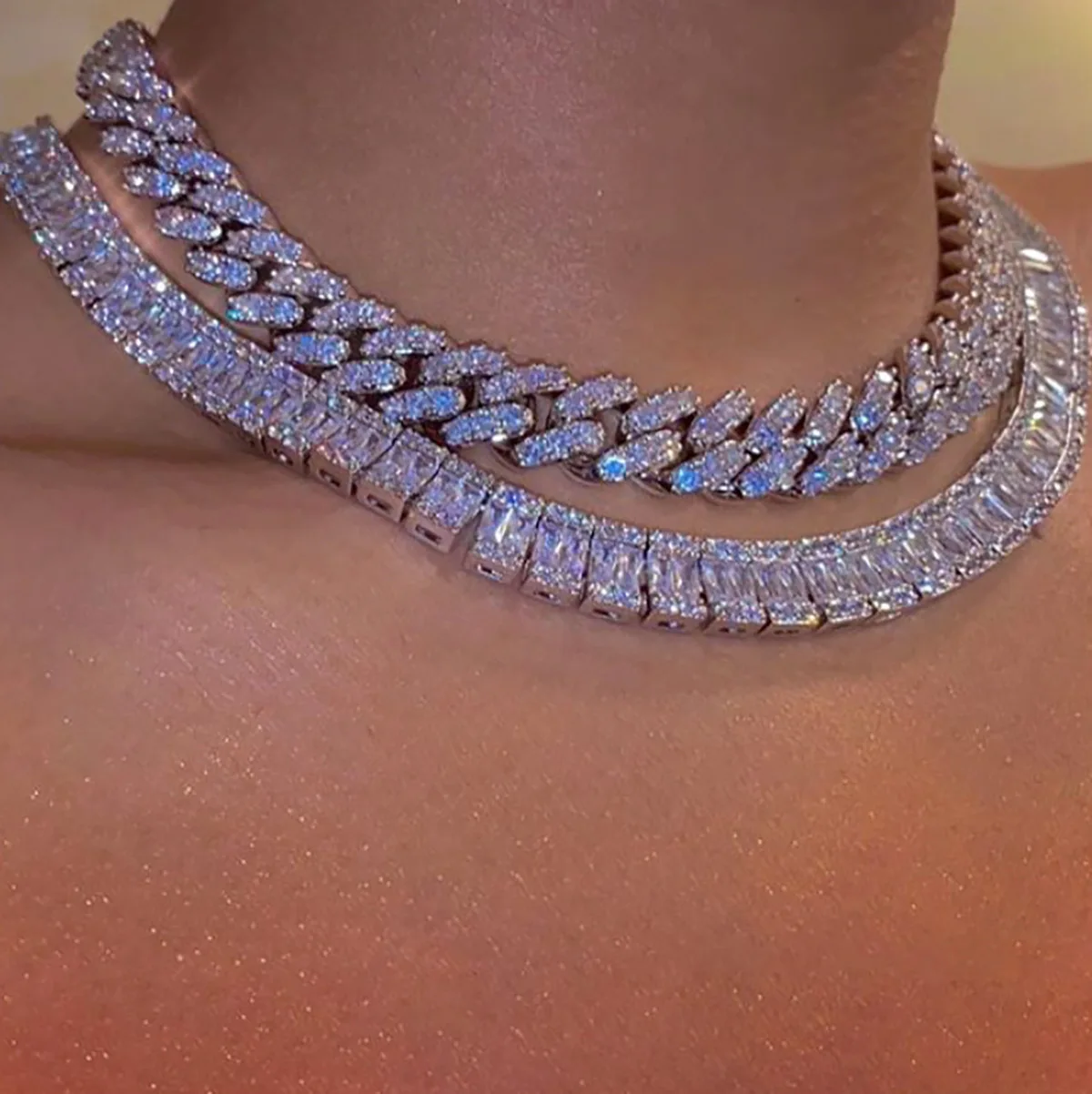 

Chain cuban Type Romantic Style Strand Chain Type Necklaces Fashionable Cuban Link Chain, Gold
