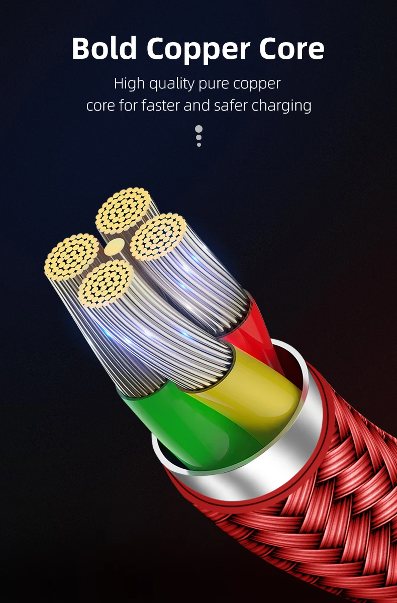 Magnetic Charge Cable Right Angle 90 Degree 3A Fast Charger Cord For iPhone - ANKUX.COM