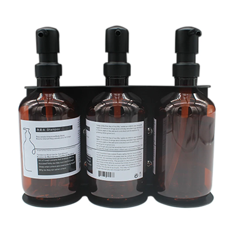 Image of Wall Mounted 500ml Press Plastic Dispenser Bottle for Bathroom - Refillable for Shampoo Lotion oil