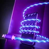 USB2.0 Colorful Streamer Mirco Type-C 8Pin Lightning Cables With Led Light For iPhone/Xiaomi 2.1A Fast Charge Cable