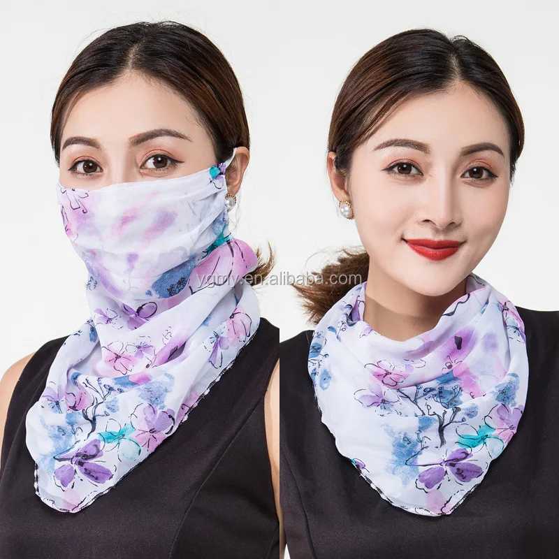 Ice Silk Face Scarf Sun Protection Thin Uv Protection Half Face Head
