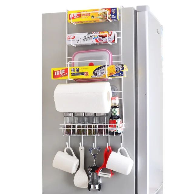 

Kitchen supplies magnetic refrigerator rack fresh-keeping bag paper towel refrigerator side wall storage rack