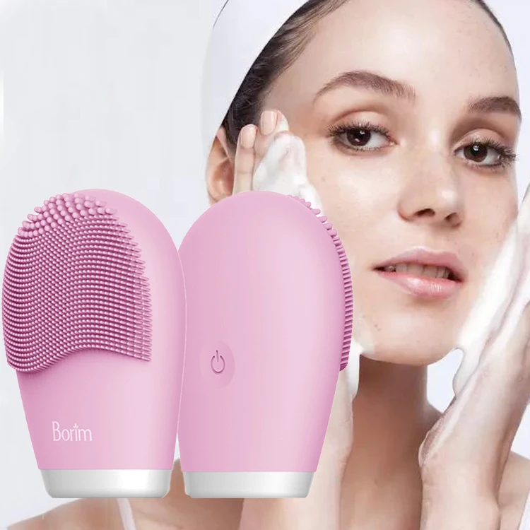 

Low Price Mini Food Grade Silicone Soft 7000 T-Sonic Vibration Deep Cleansing Skin Ipx5 Waterproof Sonic Facial Cleansing Brush, Purple, blue, red