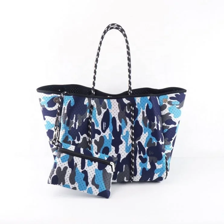

Top Selling High Quality Fashion Perforated Neoprene Tote Bag beach tote women bag