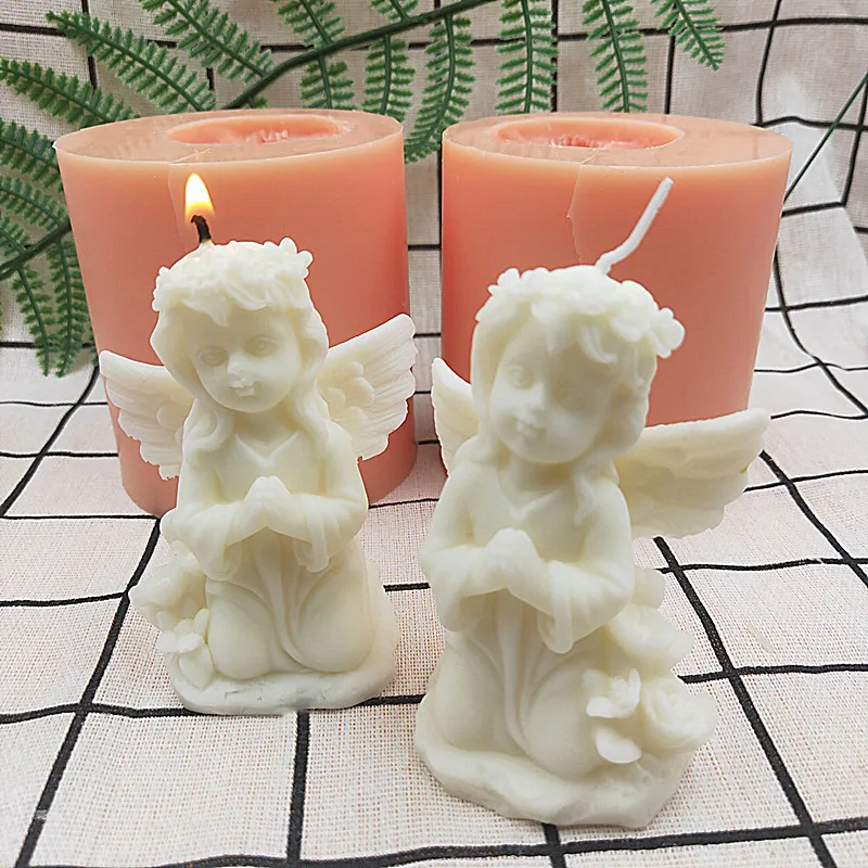 

Prayer angel silicone candle mold DIY custom scented candle silicone mold, Random
