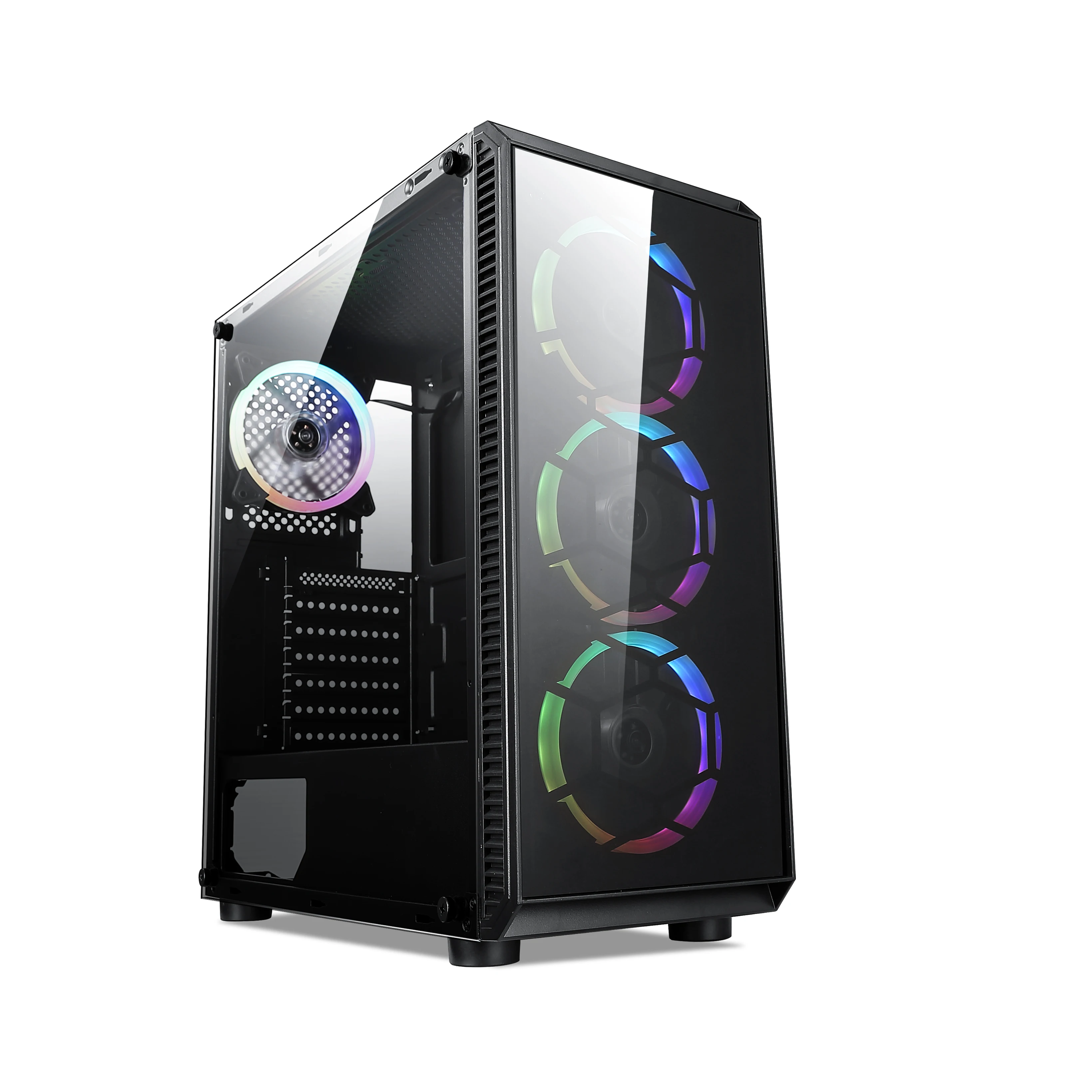 

192-6 ATX Gabinete Computer Case Led Strip Case RGB Boitier Pc Gamingcabinet in Desktop Ce Plastic Cabinet Stock Plastic