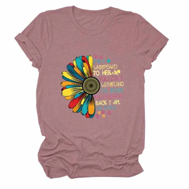 

Fashion Personality Multicolor Printing Casual Short-sleeved T-shirt Women, Picture color