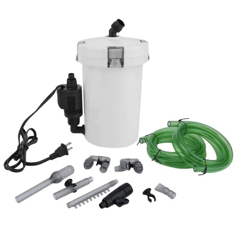 

SunSun HW-603B 400l/h with 3-Stage Aquarium External Canister Filter for fish tank, Black,white