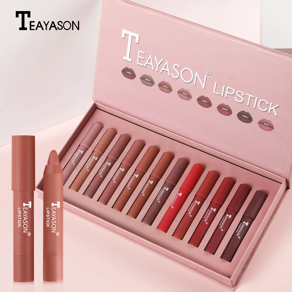 

2020 Amazon Hot Sale Makeup 12 colors lipstick set matte matte gift box lipstick pen lipstick set