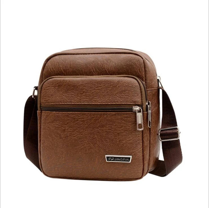 

New Shoulder Bag for Men PU Leather Crossbody Bags Male Pocket Casual Large Capacity Messenger Bag for Phone Man Sling Packs, Customized color