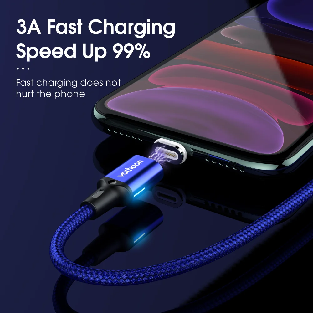 Vothoon 3A fast charger usb cable 3 in 1 magnetic charging cable - ANKUX.COM