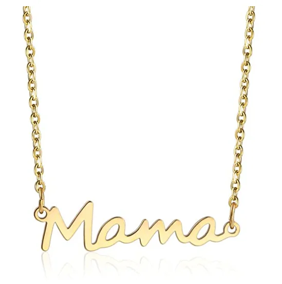 

Fashion Stainless steel Space Jewelry Custom Femme Statement Word Meaning Initial Gold Spaced MAMA Necklace, Customized color
