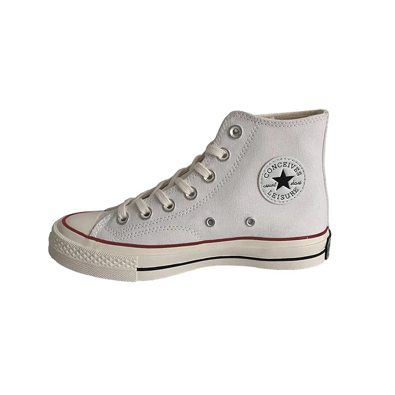 

Classic High Top Canvas trendy shoes White Casual Skateboarding Shoes for men Custom Sneakers slip on casual canvas shoes, Customized color