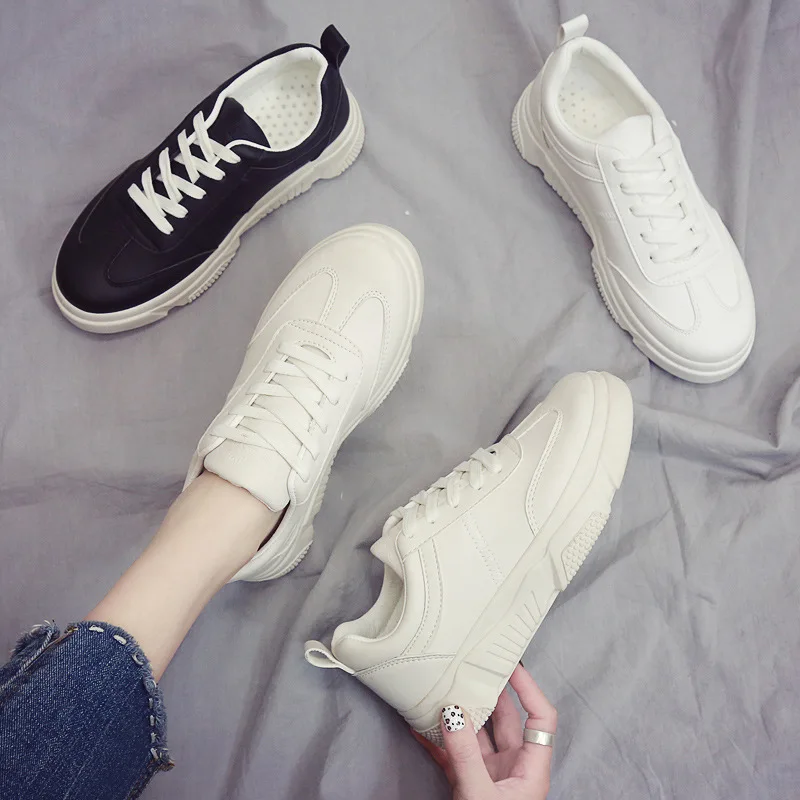 

Best sale Fashion Women Girls Winter Thick Bottom White Color Platform Shoes Student Womens School Shoes For Girl Lady, Customized