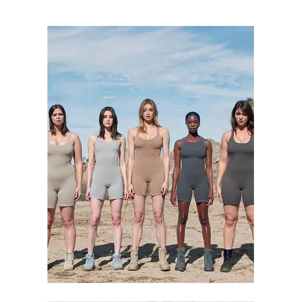 

Custom Sleeveless Fashion Solid Color Bodycon Jumpsuit Bodysuits Women Knit Ribbed One Piece Workout Jumpsuit
