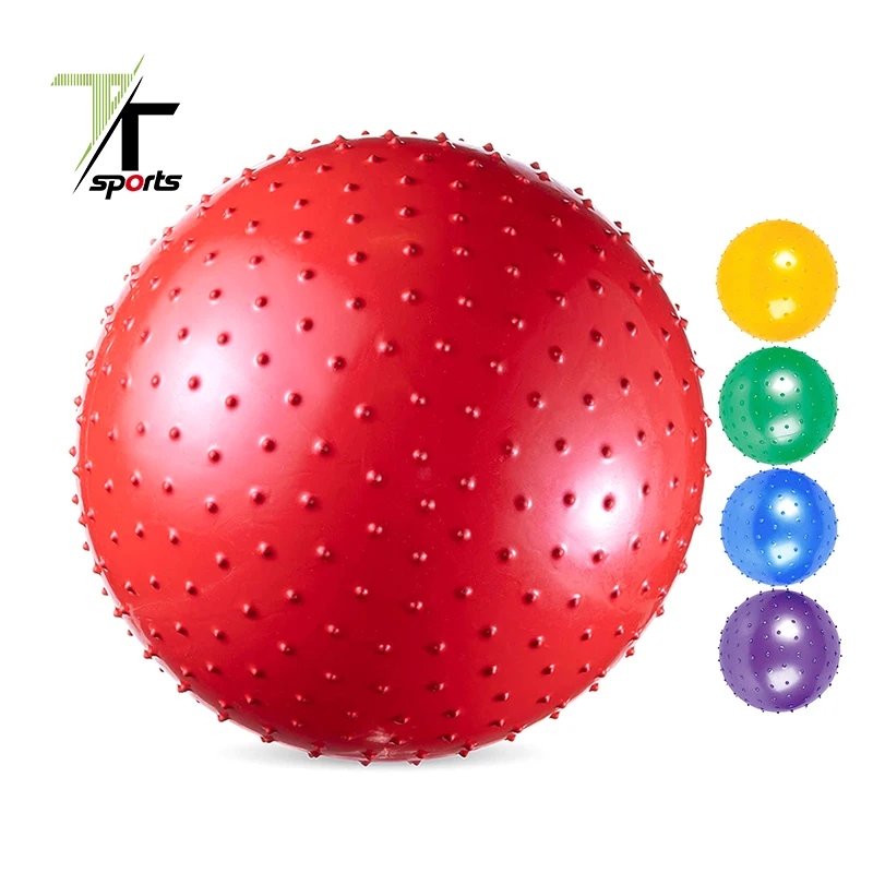 

TTSPORTS Wholesale Hot Selling Kids Massage Outdoor Inflatable Spiky Massage Stress Knobby Sensory Bouncy Ball, Multi colors