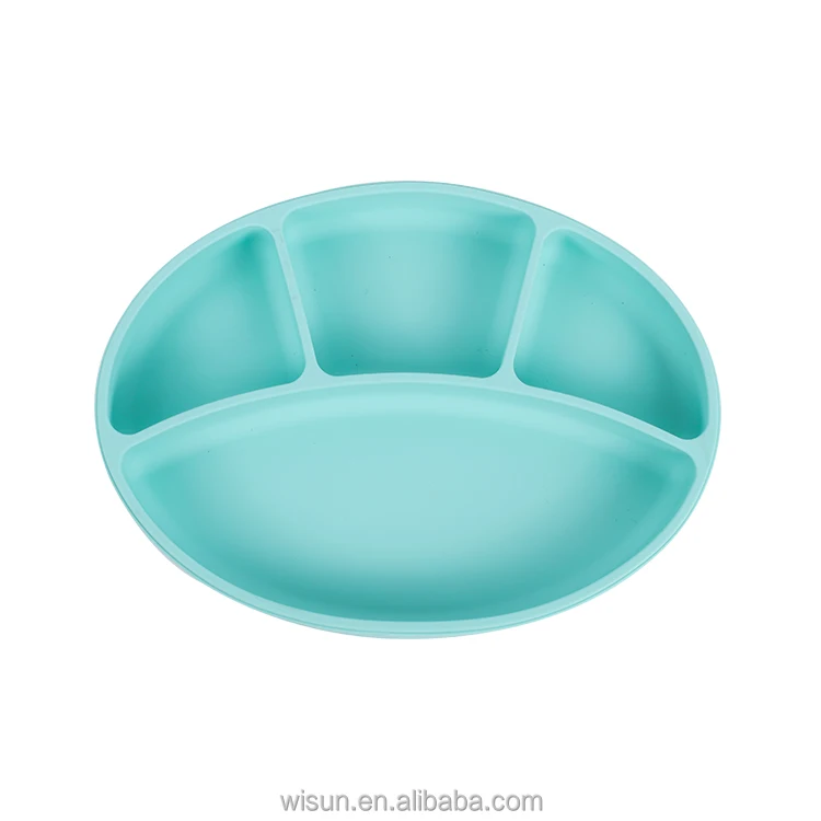 

mandufacturer in china washable food grade toddler soft baby plates strong suction silicone baby plate