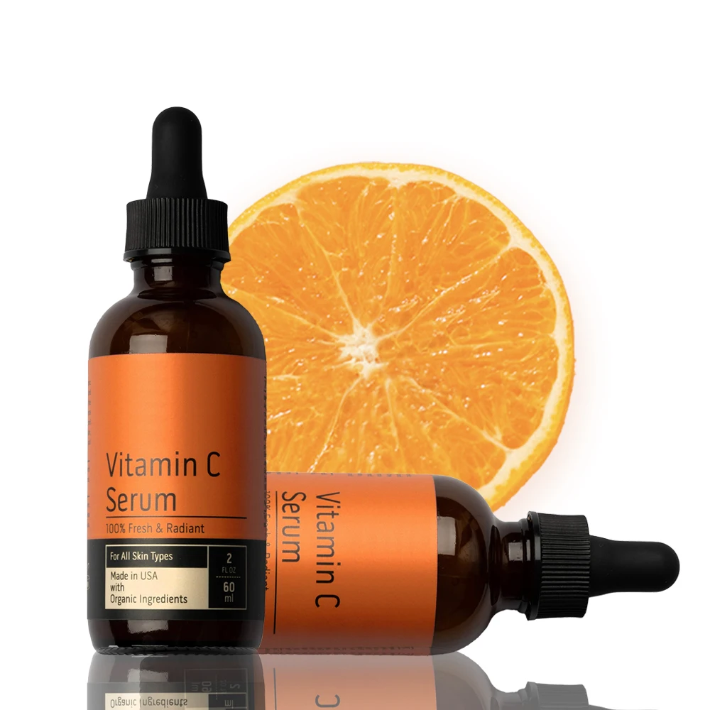 

Amazon Hot Sellings 2021 Organic Facial Vitamin C Serum Whitening Anti Wrinkle Moisturizer OEM Vitamin C Serum