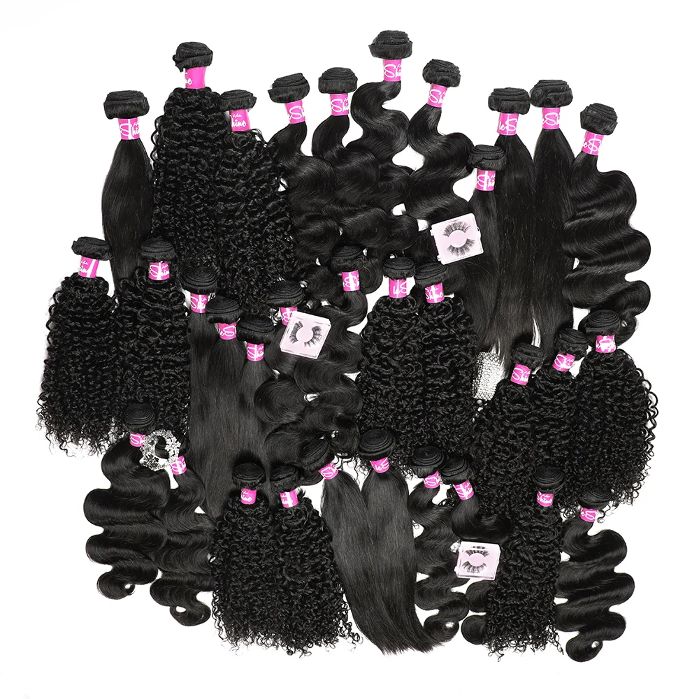 

LeShine Vendor Remy 100 Human Hair Cuticle Aligned Hair Bundles, Natural Black Women Mongolian Curly Hair