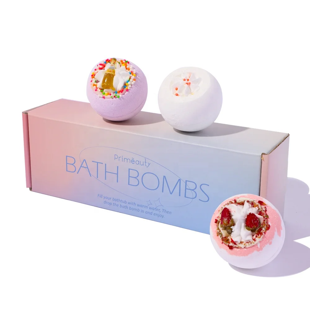 

wholesale custom Women Gift Set natural kids organic bubble luxury flowers spa fizzy bath bomb set