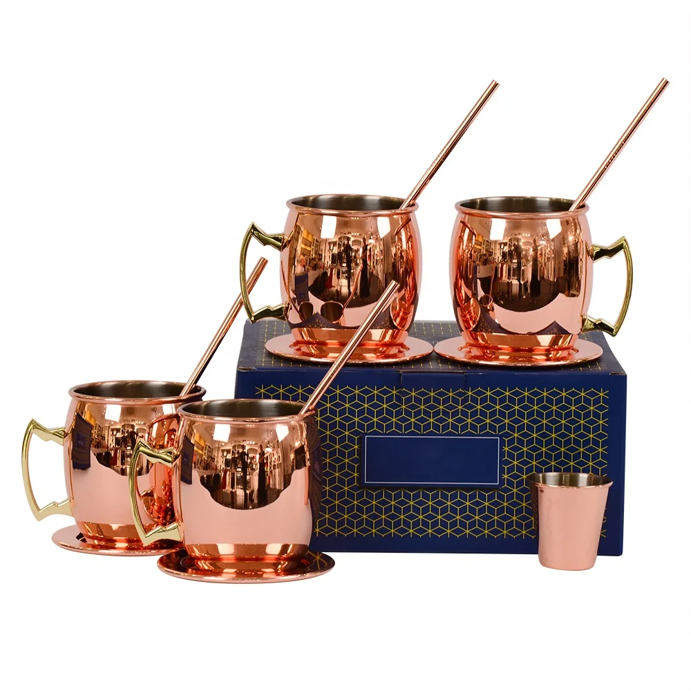 

KLP RTS Amazon hot sale family or gift 15-piece stainless steel Moscow mule mug, Customized colors acceptable