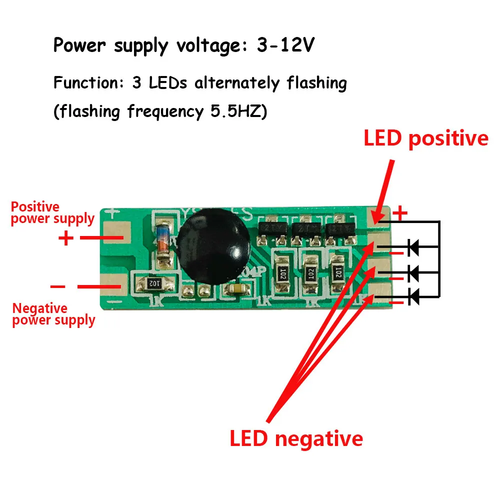 Custom Led Chip Fast Flashing Led Flash Module Pcba Board Lamp Driver Module Ic Circuit Board