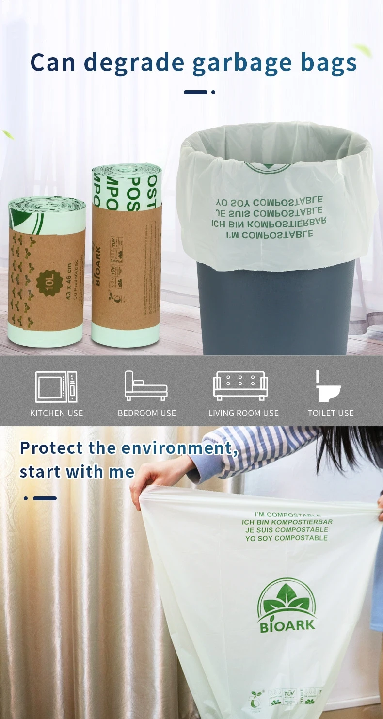 50pcs Kitchen Environmentally Biodegradable Garbage Bags Compostable