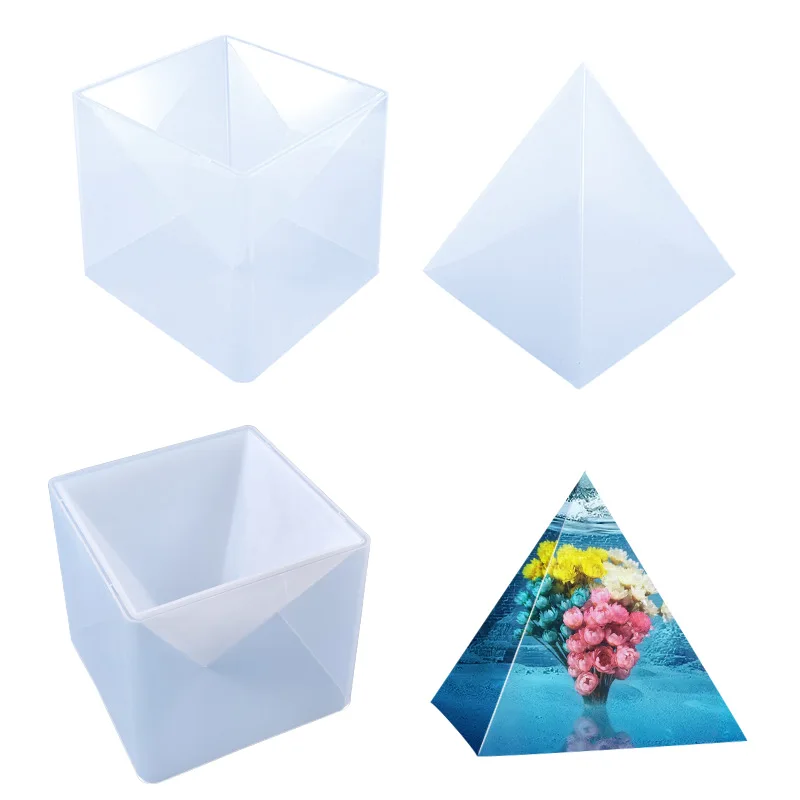 

Handmade Table Decoration Triangle Triangular Body 15cm With Ruler Large Epoxy Egypt Pyramid Silicone Resin Mold
